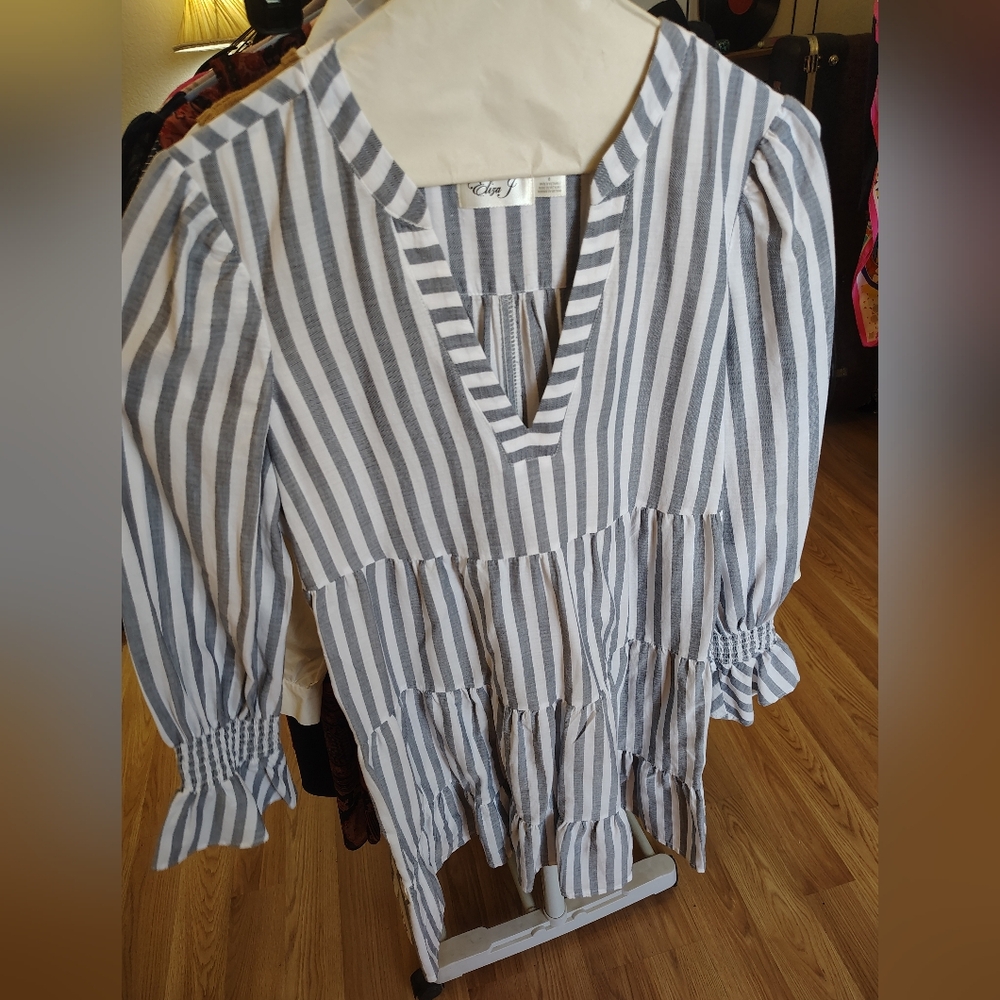 Striped V-Neck Dress